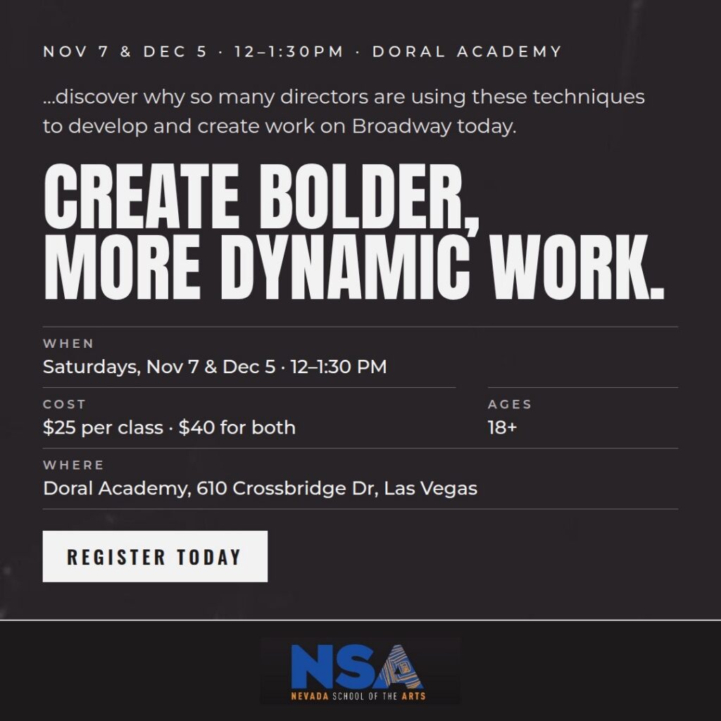 Create bolder, more dynamic work. Saturdays, Nov 7 and Dec 5, 12 to 1:30 PM at Doral Academy. $25 per class or $40 for both, ages 18+. Register today.